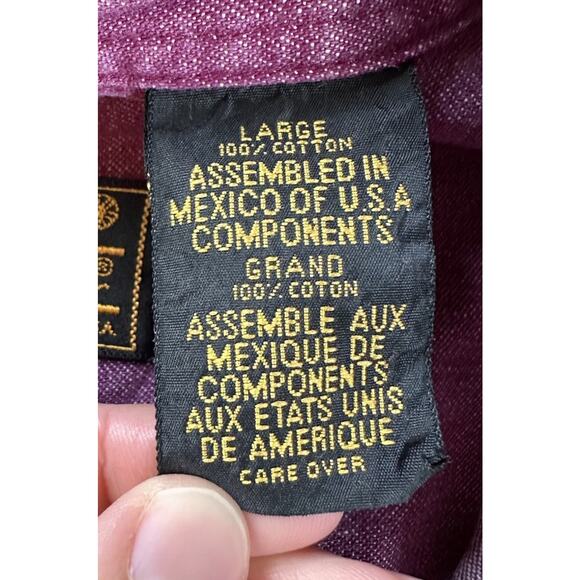 Vintage Eddie Bauer Button Up Shirt Size Large Men’s Purple - Picture 4 of 8